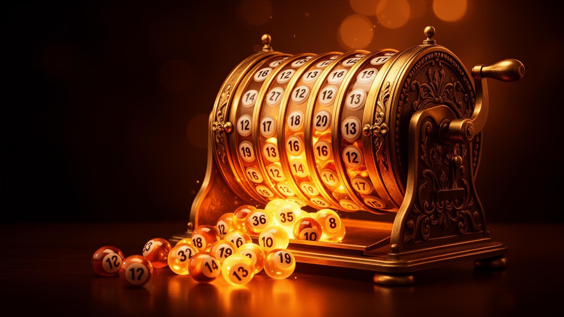 Tambor de sorteio dourado
